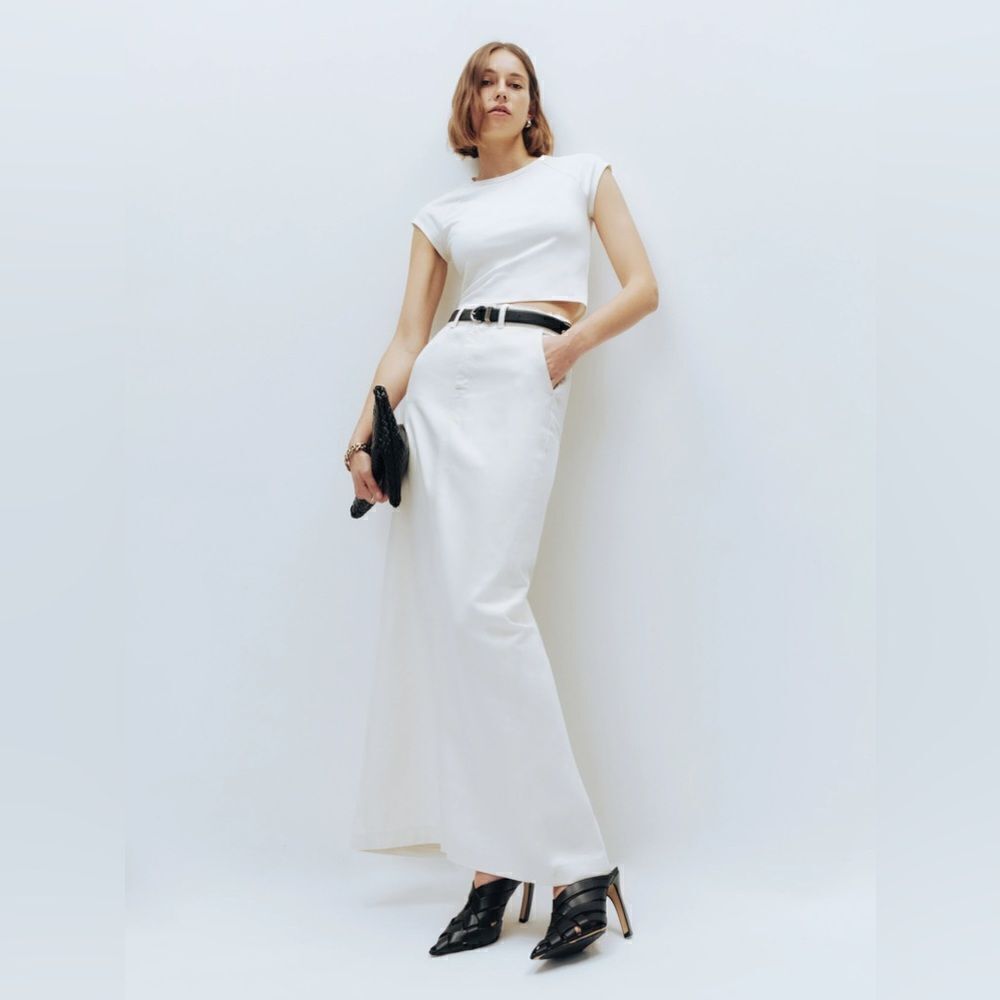 Reformation NWT Myles Maxi Skirt in the color Fior Di Latte size 26